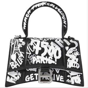 NEW IN BOX BALENCIAGA GRAFFITI XS HOURGLASS BAG